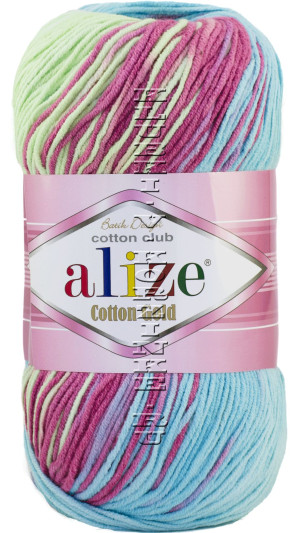 Пряжа Cotton Gold  Batik Alize - (6519 - Бирюзовый, фуксия)