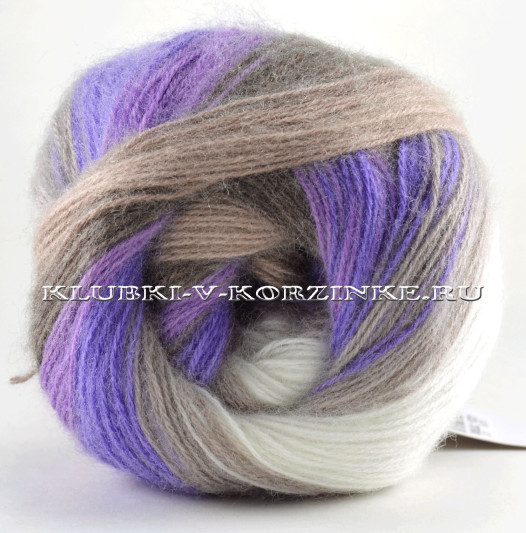 Пряжа ANGORA GOLD BATIK Alize - (4338 - Белый, беж, сиреневый)