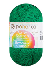 Пряжа Пехорка «Детский хлопок» - (573 - Темно-изумрудный)