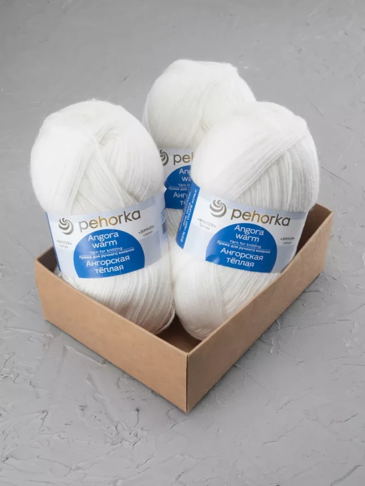 Пряжа Пехорка «Ангорская теплая» - (01 - Белый)