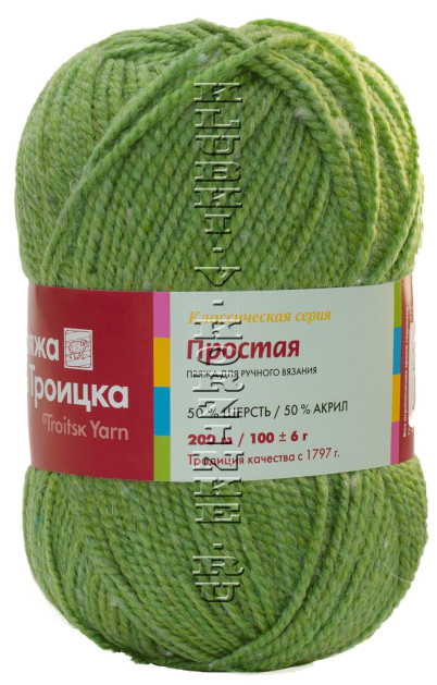 Пряжа Троицкая «Простая» - (8105 - Меланж, аспарагус)