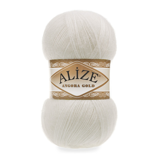 Пряжа «ANGORA GOLD Alize» - (01 - Кремовый)