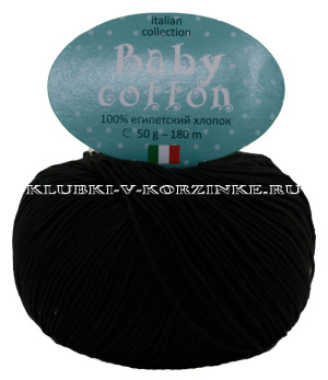 Пряжа Baby Cotton - (72 - Черный) 50 г / 180 м100% египетский хлопок 
