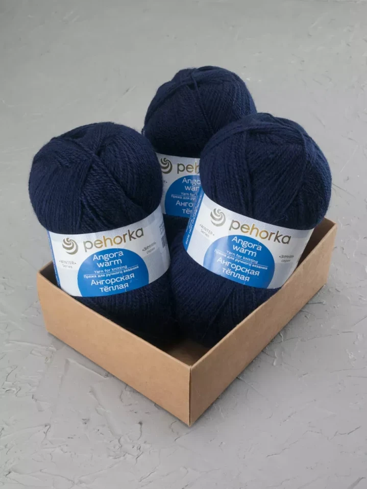 Пряжа Пехорка «Ангорская теплая» - (571 - Синий)