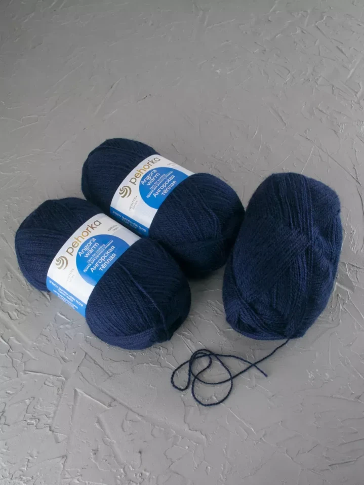 Пряжа Пехорка «Ангорская теплая» - (571 - Синий)