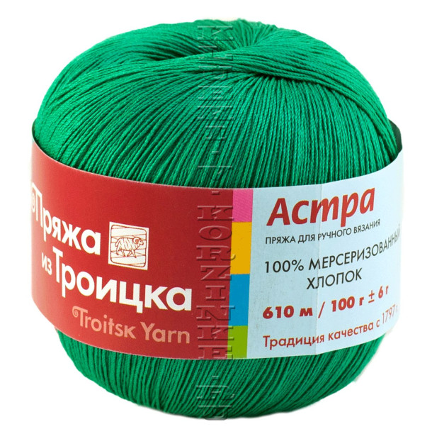 Пряжа Троицкая «Астра» - (0754 - Зеленая бирюза)