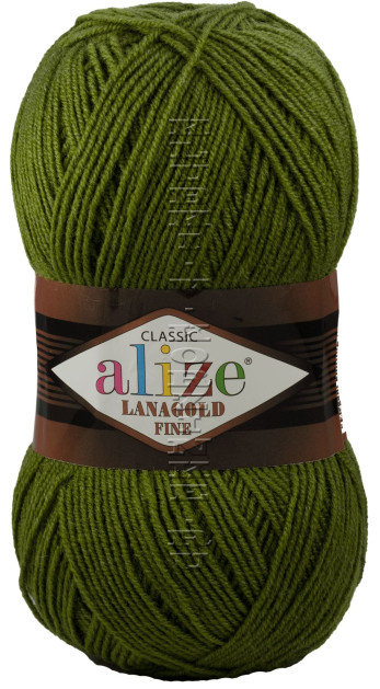 Пряжа Lanagold Fine Alize - (233 - Зеленая черепаха)