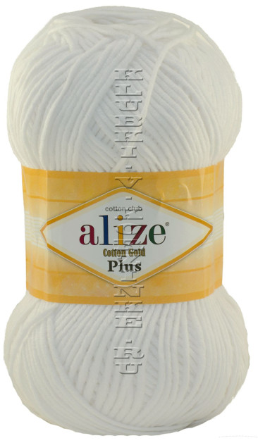 Пряжа Cotton Gold Plus Alize - (55 - Белый)