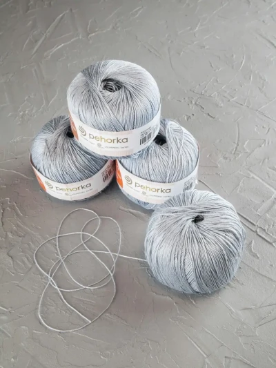 Пряжа Пехорка «Ажурная» - (08 - Светло-серый)