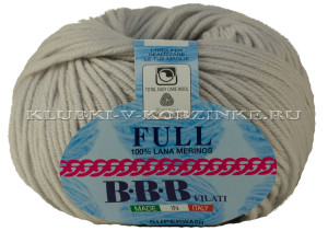 Пряжа Full BBB - (9501 - Светло-серый) 50 г / 90 м100% мериносовая шерсть экстра