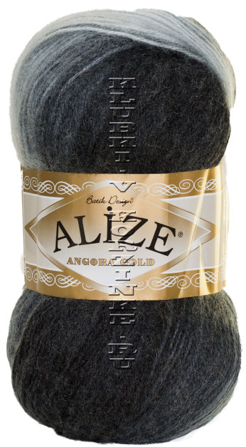 Пряжа ANGORA GOLD BATIK Alize - (1900 - Белый, серый)