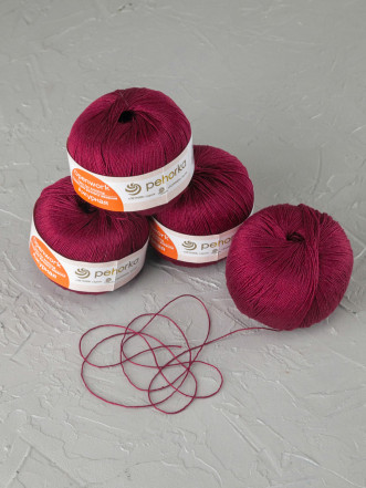 Пряжа Пехорка «Ажурная» - (07 - Бордо)