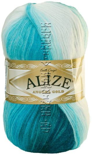 Пряжа ANGORA GOLD BATIK Alize - (1892 -Белый, синий, голубой)