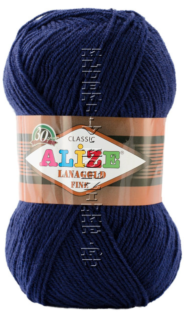 Пряжа Lanagold Fine Alize - (590 - Темно-синий)