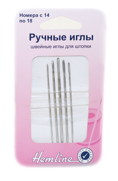 Иглы ручные иглы швейные для штопки HEMLINE , 5 шт (номера с 14 по 18) 