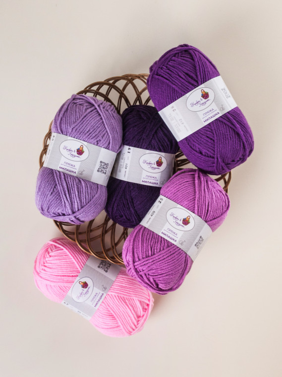 Пряжа «Милашка» набор «Фиалковый сад»