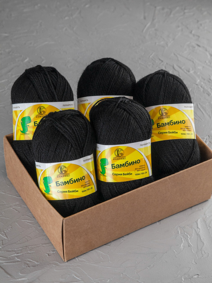 Пряжа Камтекс «Бамбино» - (003 - Черный)