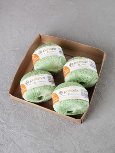 Пряжа Пехорка «Цветное кружево» - (09 - Зелёное яблоко)