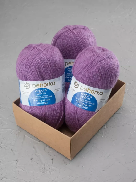 Пряжа Пехорка «Ангорская теплая» - (29 - Розовая сирень)