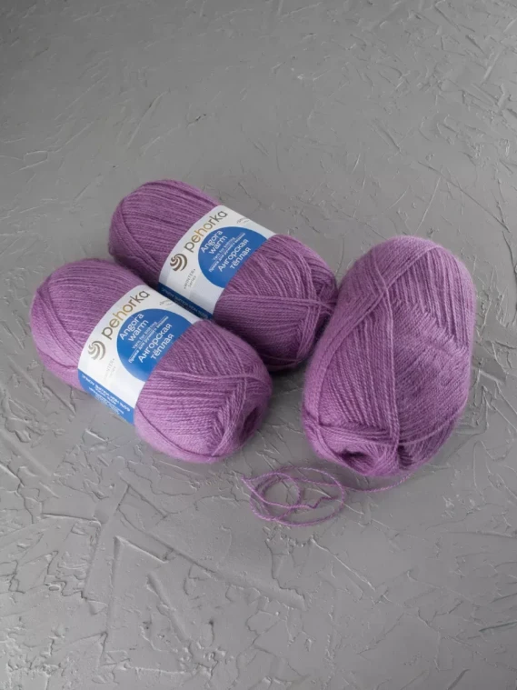 Пряжа Пехорка «Ангорская теплая» - (29 - Розовая сирень)