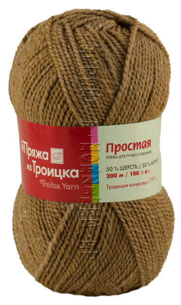 Пряжа Троицкая «Простая» - (3135 - Меланж, бежевый)
