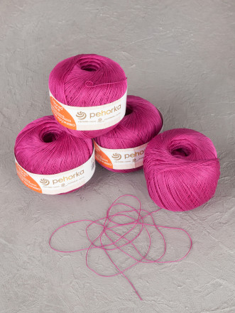 Пряжа Пехорка «Цветное кружево» - (49 - Фуксия)
