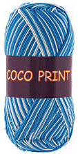 Пряжа VITA cotton &quot;COCO PRINT&quot; - (4668 - Голубая бирюза меланж)