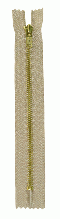 Молния металл латунь джинсовая н/р GMD-941 Gamma, тип 4, 18 см (282 - Серо - бежевый)