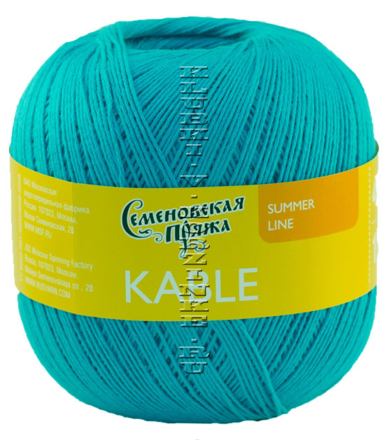Пряжа Семеновская «Кабле» - (30290 - Голубая бирюза_x1)