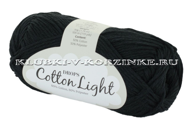 Пряжа Cotton Light DROPS - (20 - Чёрный)