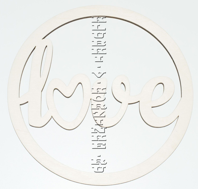 Контур - основа "love" из фанеры для макраме, 23 см