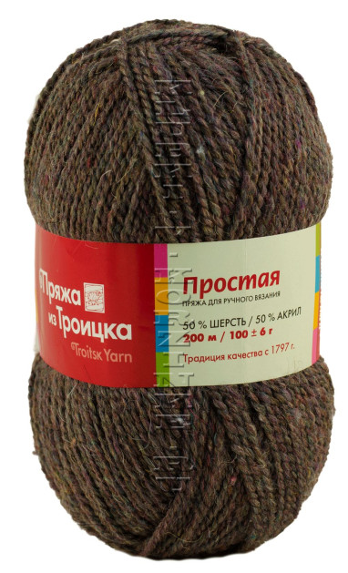 Пряжа Троицкая «Простая» - (3029 - Меланж, баклажан)
