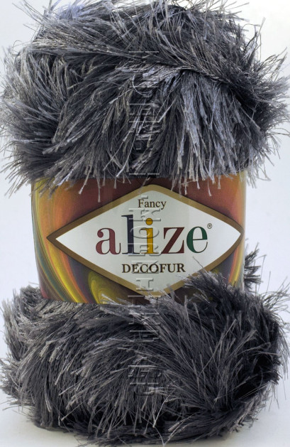 Пряжа Decofur Alize - (87 - Угольно-серый)