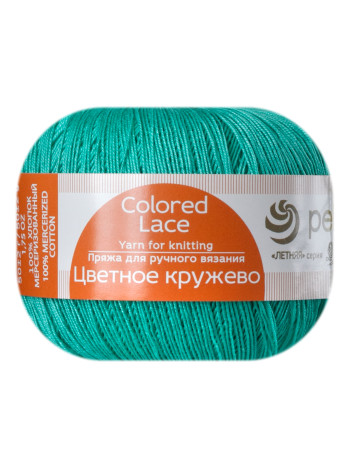Пряжа Пехорка «Цветное кружево» - (581 - Светло-изумрудный)