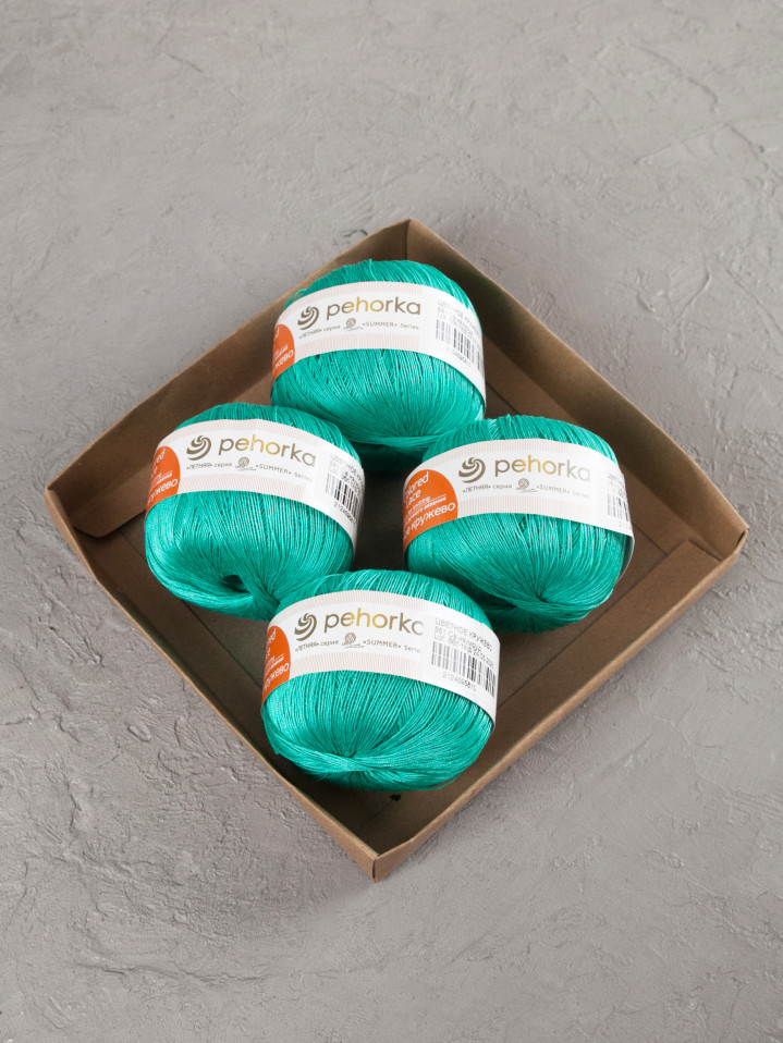 Пряжа Пехорка «Цветное кружево» - (581 - Светло-изумрудный)