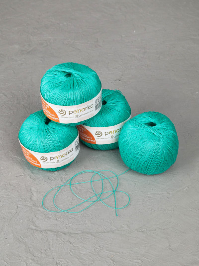 Пряжа Пехорка «Цветное кружево» - (581 - Светло-изумрудный)