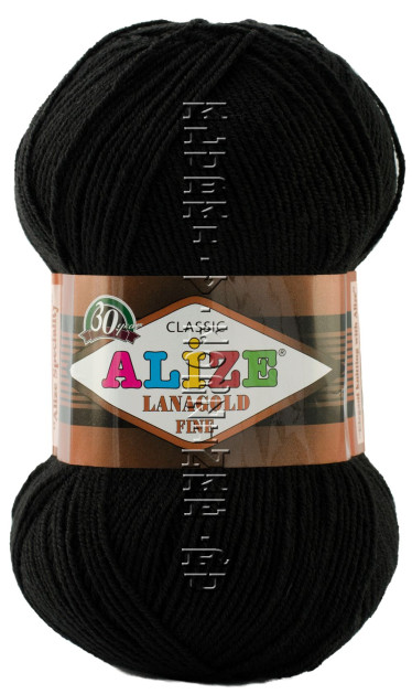 Пряжа Lanagold Fine Alize - (60 - Черный)