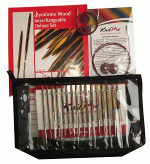 Набор круговых спиц KnitPro Deluxe Set Symfonie (арт. 20613) Набор круговых деревянных спиц (8 размеров) KnitPro со съемными лесками.
