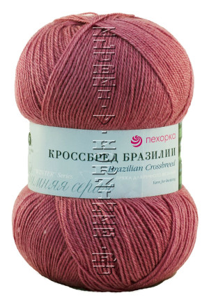 Пряжа Пехорка &quot;Кроссбред Бразилии&quot; - (28 - Амарант) 100 гр. / 500 м50% шерсть "меринос", 50% акрил