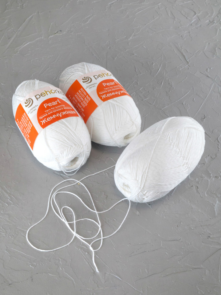 Пряжа Пехорка «Жемчужная» - (01 - Белый)