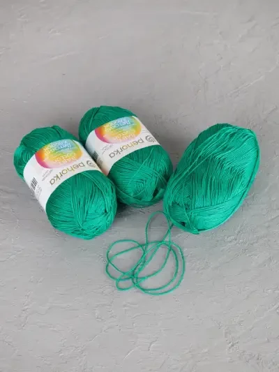 Пряжа Пехорка «Детский хлопок» - (480 - Яркая зелень)