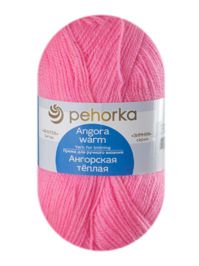Пряжа Пехорка «Ангорская теплая» - (11 - Ярко - розовый)