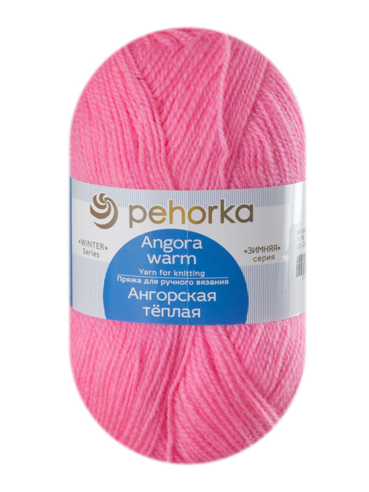 Пряжа Пехорка «Ангорская теплая» - (11 - Ярко - розовый)