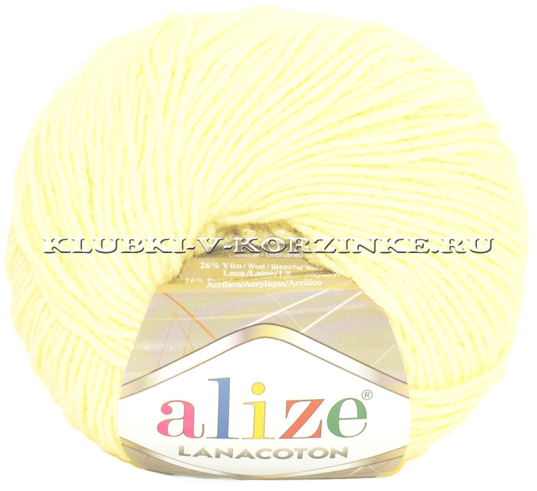 Пряжа Lanacoton Alize - (187 - Светлый лимон)