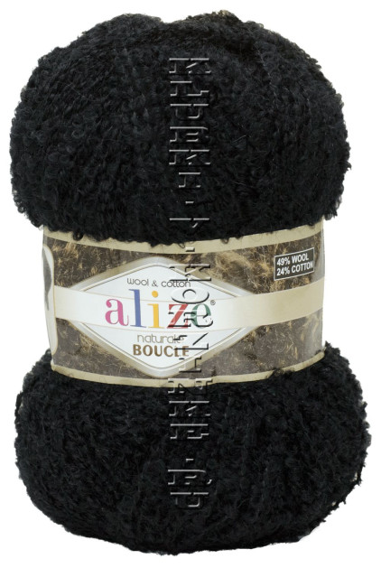 Пряжа Naturale Boucle Alize - (60 - Черный)