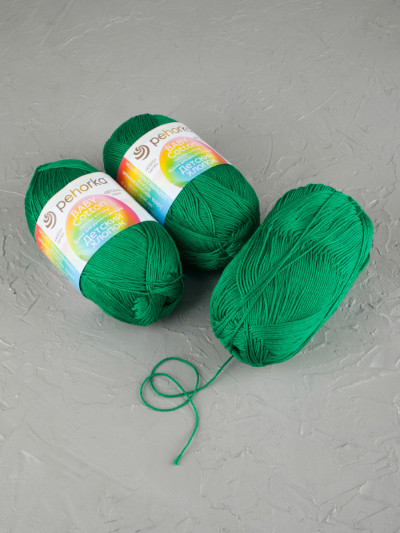 Пряжа Пехорка «Детский хлопок» - (573 - Темно-изумрудный)