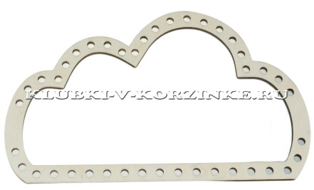 Контур - основа "Облако" с отверстиями из фанеры для макраме  20х15 см