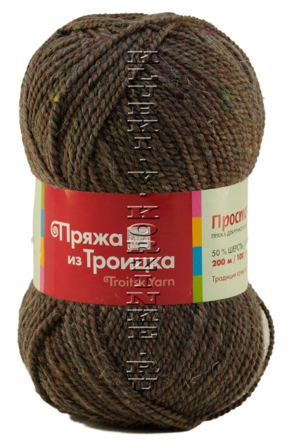 Пряжа Троицкая «Простая» - (1891 - Меланж, коричневый)