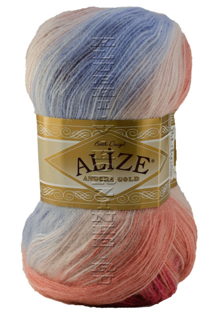 Пряжа ANGORA GOLD BATIK Alize - (6295 - Бордо, белый, голубой, розовый)