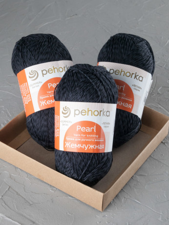 Пряжа Пехорка «Жемчужная» - (02 - Черный)
